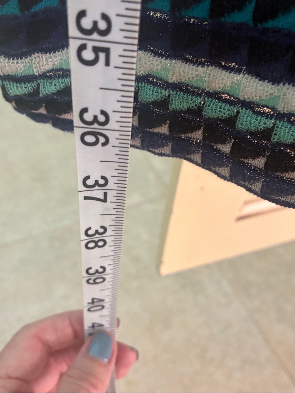 Missoni Sleeveless Patterned Knit Dress in Teal & Navy - Picture 5 of 7